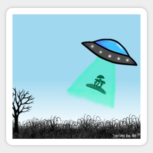 UFO mushroom abduction Sticker